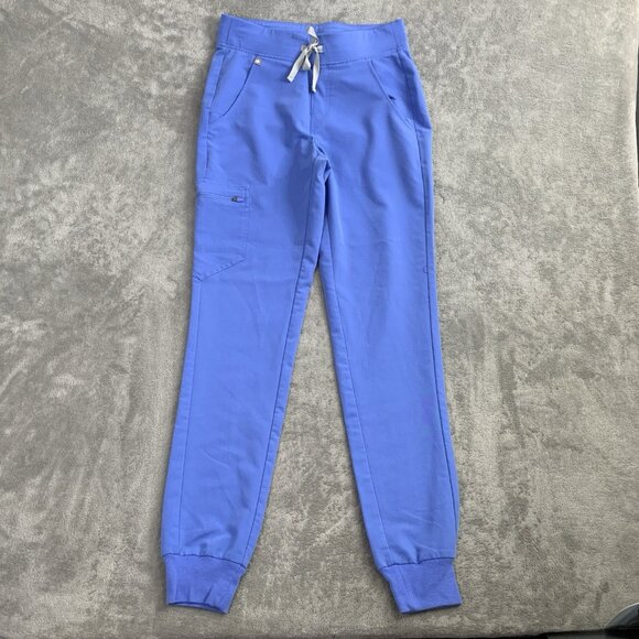 Figs Scrub Pants Womens XS Tall Zamora Jogger Nurse Workwear Capri Blue Medical - Picture 3 of 16